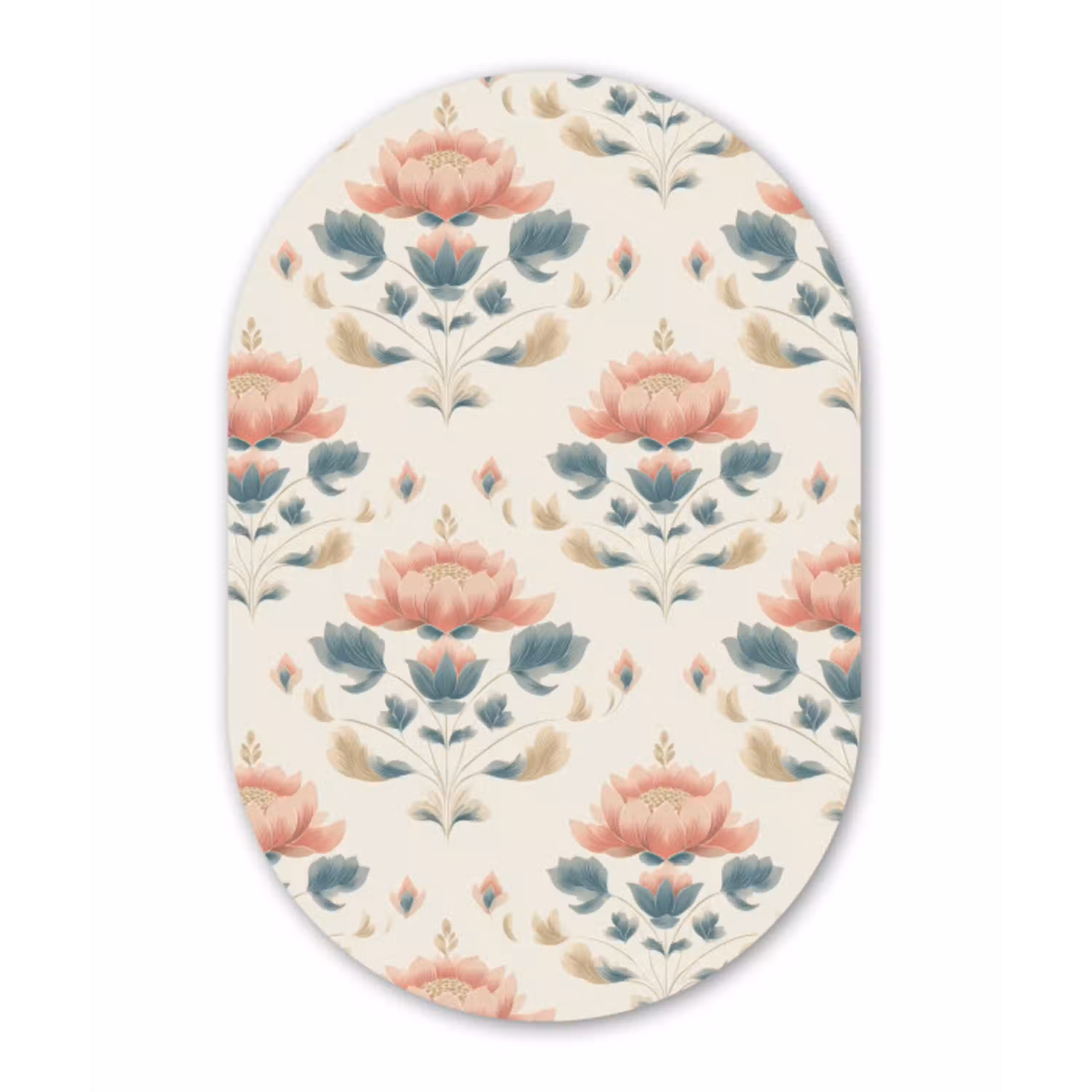 Lotus - Bloemen - Roze Wandcirkel Ovaal Aluminium middel 839 -3d