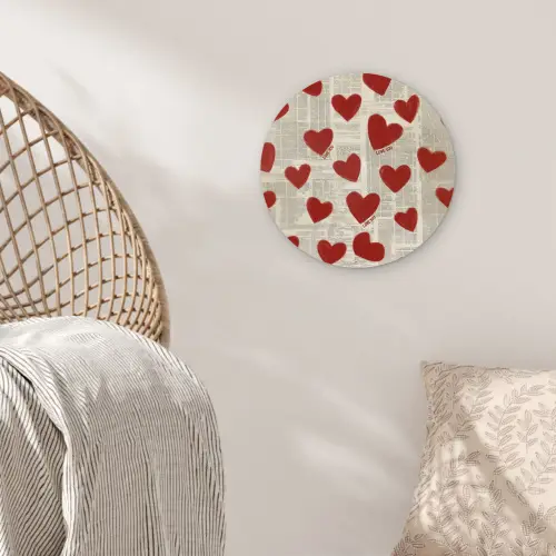 Hartjes - Krant - Loveyou Wandcirkel kunststof plaat 5mm dik klein -sfeer5