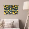 Citroenen - Bloemen - Bladeren - Blauw Wandkleed katoen klein 269 -sfeer4