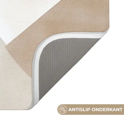 Bruin - Japandi - Abstract Badmat klein -USP_AntislipNL