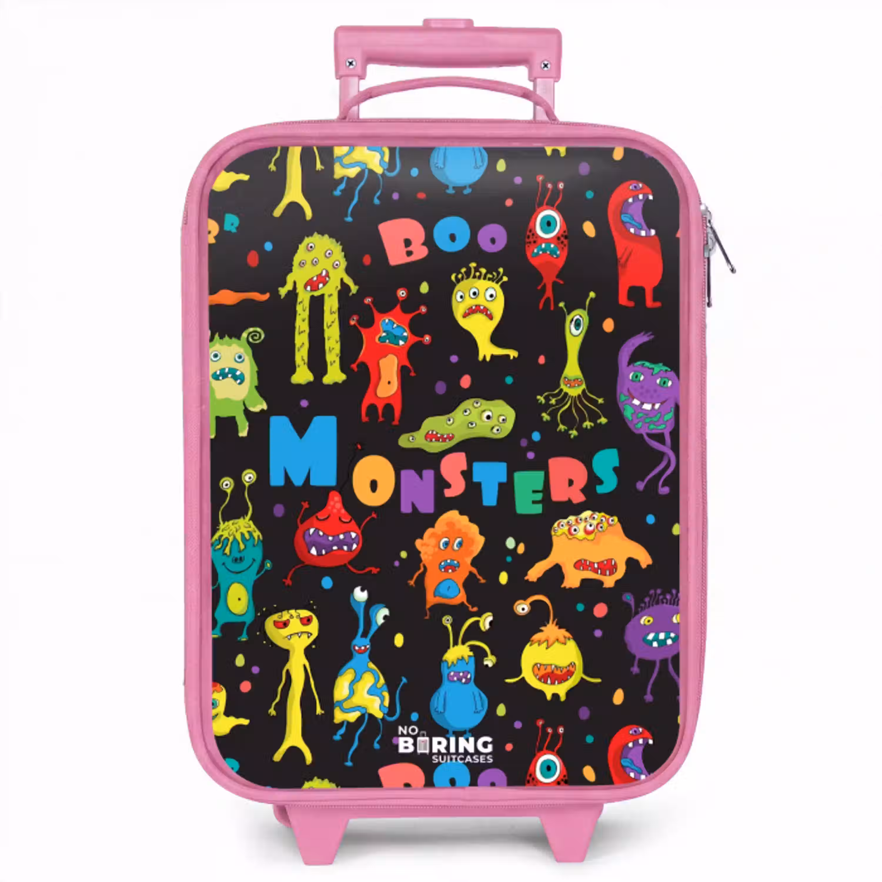 Patroon van monsters Kinderkoffer - Roze klein -zzz_website3d