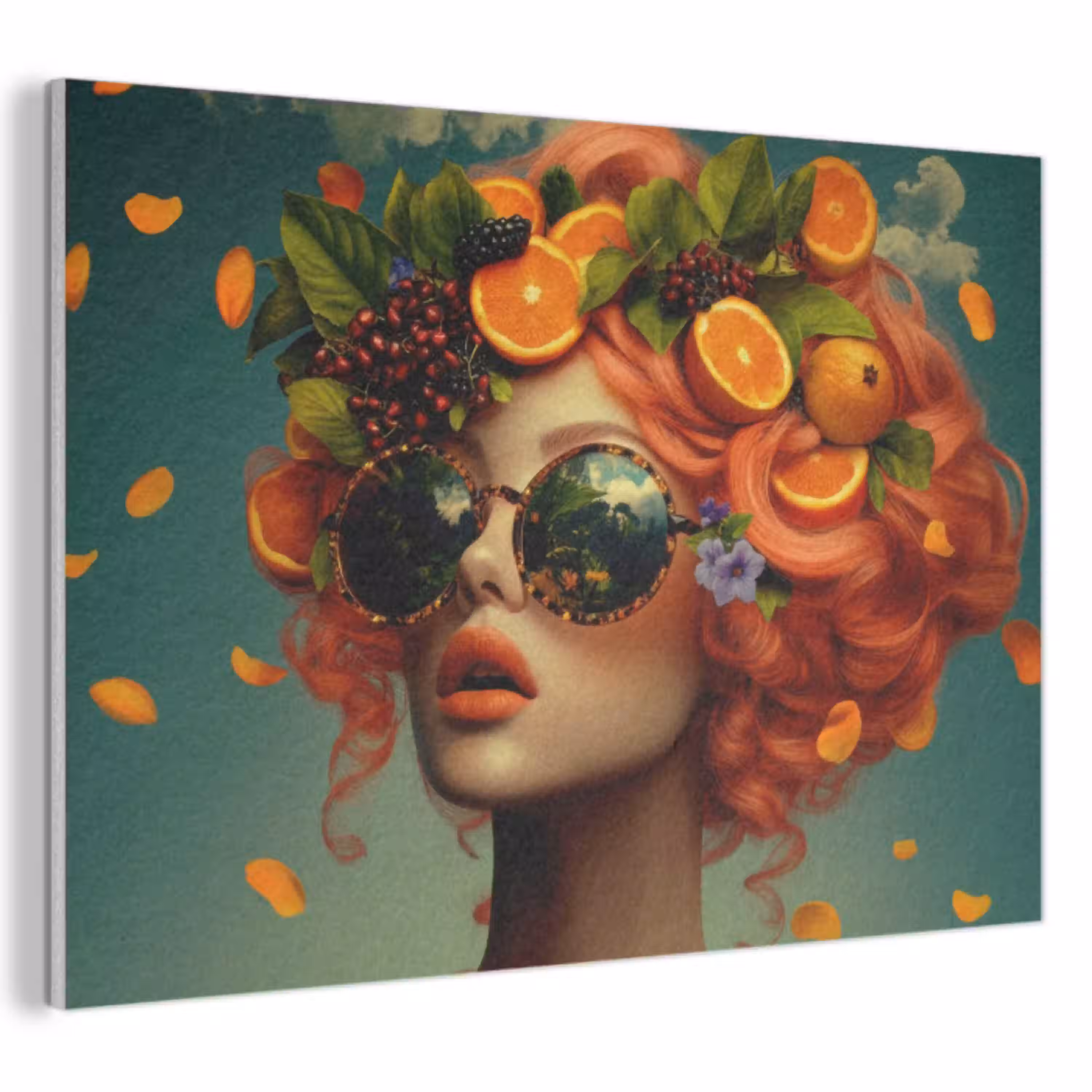 Vrouw - Sinaasappel - Bessen - Oranje PET vilt klein -3d