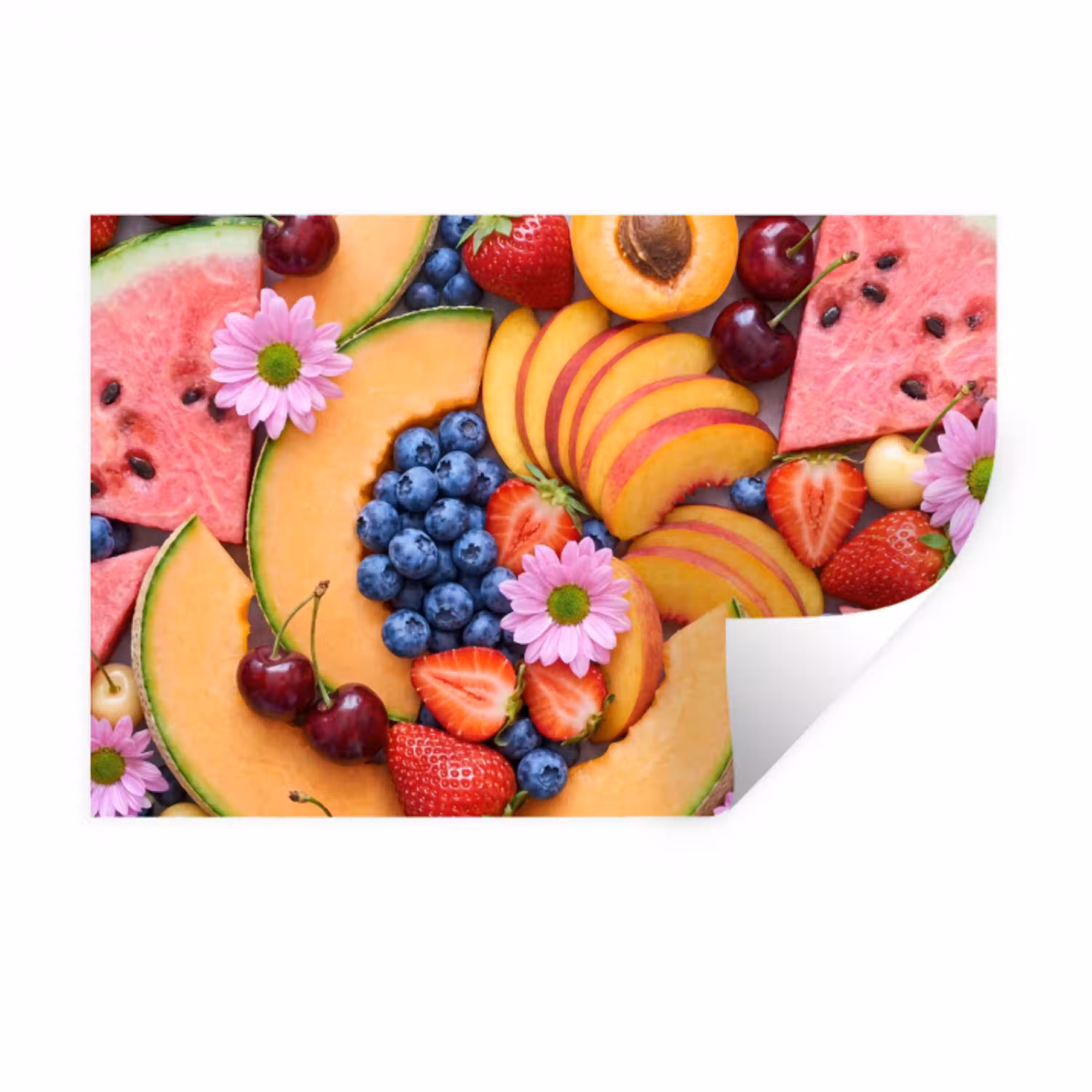 Eten - Fruit - Zomer - Kleurrijk Muursticker klein -3d