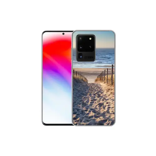 Strand - Zee - Nederland - Duinen - Zon Telefoonhoesje Samsung Galaxy S20 Ultra klein -dubbelS20Ultra