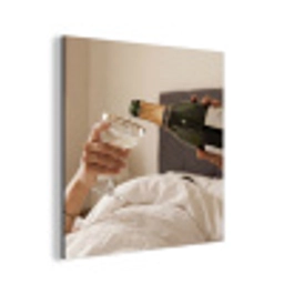 Champagne - Bed - Bubbels aluminium wit klein -3d