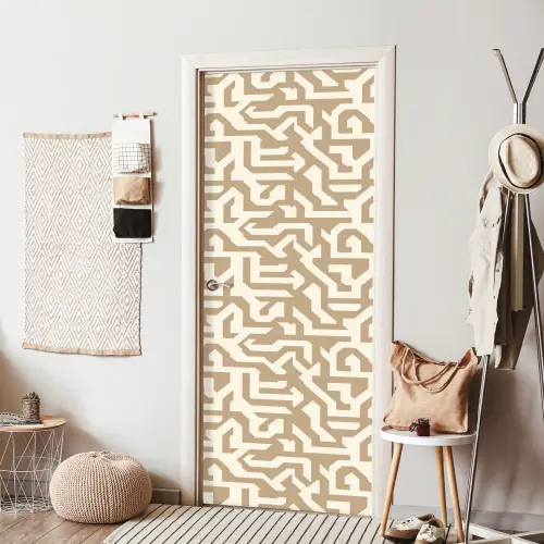 Modern - Abstract - Beige deurposter klein 289 -sfeer6