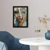 Abstract - Penseelstreken - Blauw - Gezicht fotolijst zwart zonder passe partout klein -sfeer4