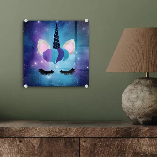 Eenhoorn - Sterren - Magisch - Blauw plexiglas 5mm klein -sfeer3