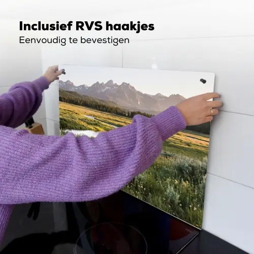 Berglandschap - Rivier - Bos Inductie beschemer met haakjes klein -ky-ophangen-nl