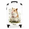 Hamster met bloemetjes NBS - Handbagage koffer - Kinderen Unisex middel -productfoto_recht