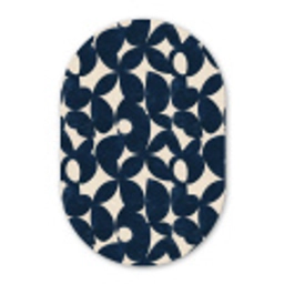Modern - Geometrisch - Blauw Wandcirkel Ovaal Aluminium middel 839 -3d