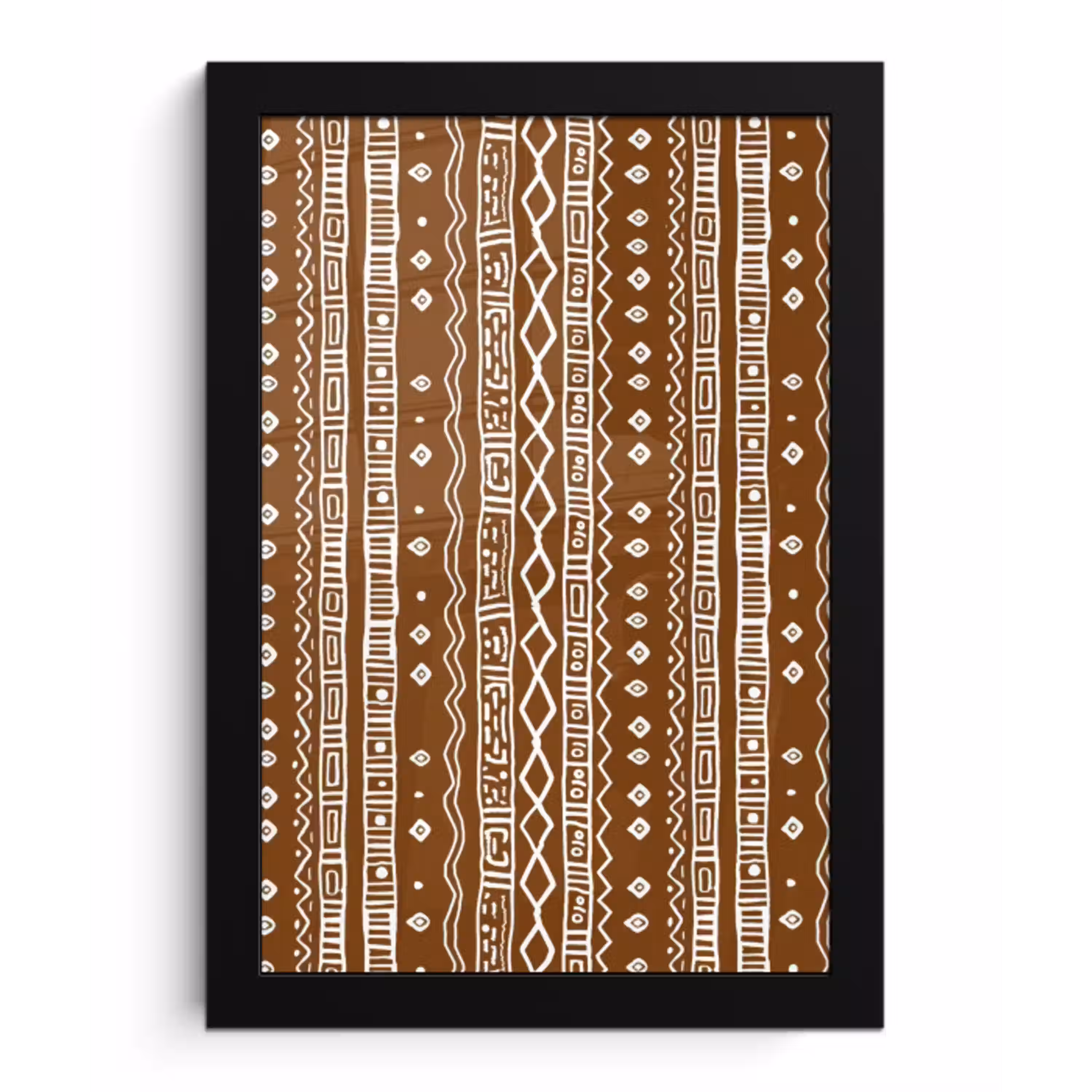 Chocoladebruin - Etnisch - Tribaal - Patroon fotolijst zwart zonder passe partout klein 224 -3d