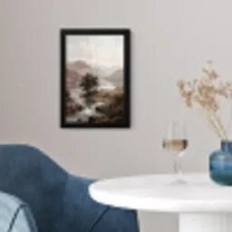 Berglandschap - Meer - Bergen - Vallei - Klassiek fotolijst zwart zonder passe partout klein -sfeer4
