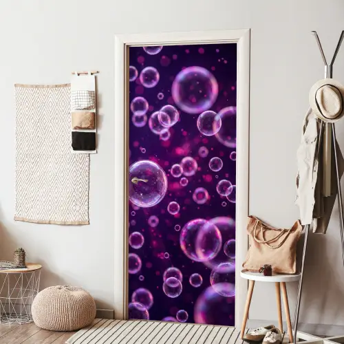 Paars - Bubbels - Schuim deurposter klein -sfeer6