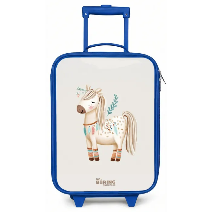 Bohemian paard in beige tinten Kinderkoffer - Blauw klein -zz3dotto