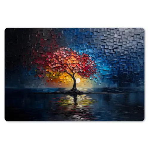 Boom - Blauw - Bladeren - Vakken Placemat vinyl groot -zzsfeer1_Kitchenyeah-website
