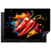 Peper - Graffiti - Verf - Abstract - Modern - Kleurrijk Inductie beschermer vinyl 3mm klein -3d