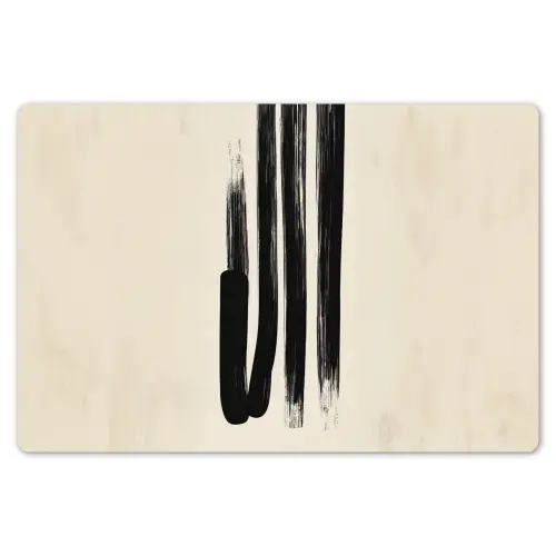Penseelstreken - Verticaal - Zwart Placemat vinyl groot -zzsfeer1_Kitchenyeah-website