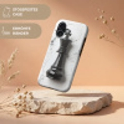 Schaakstuk - Koning - Zwart - Marmer Toughcase MagSafe Apple iPhone 17 klein -USP_RandenV_DE