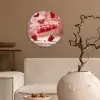 Aardbei - Taart- Eten - Roze Wandcirkel kunststof plaat 5mm dik klein -sfeer1