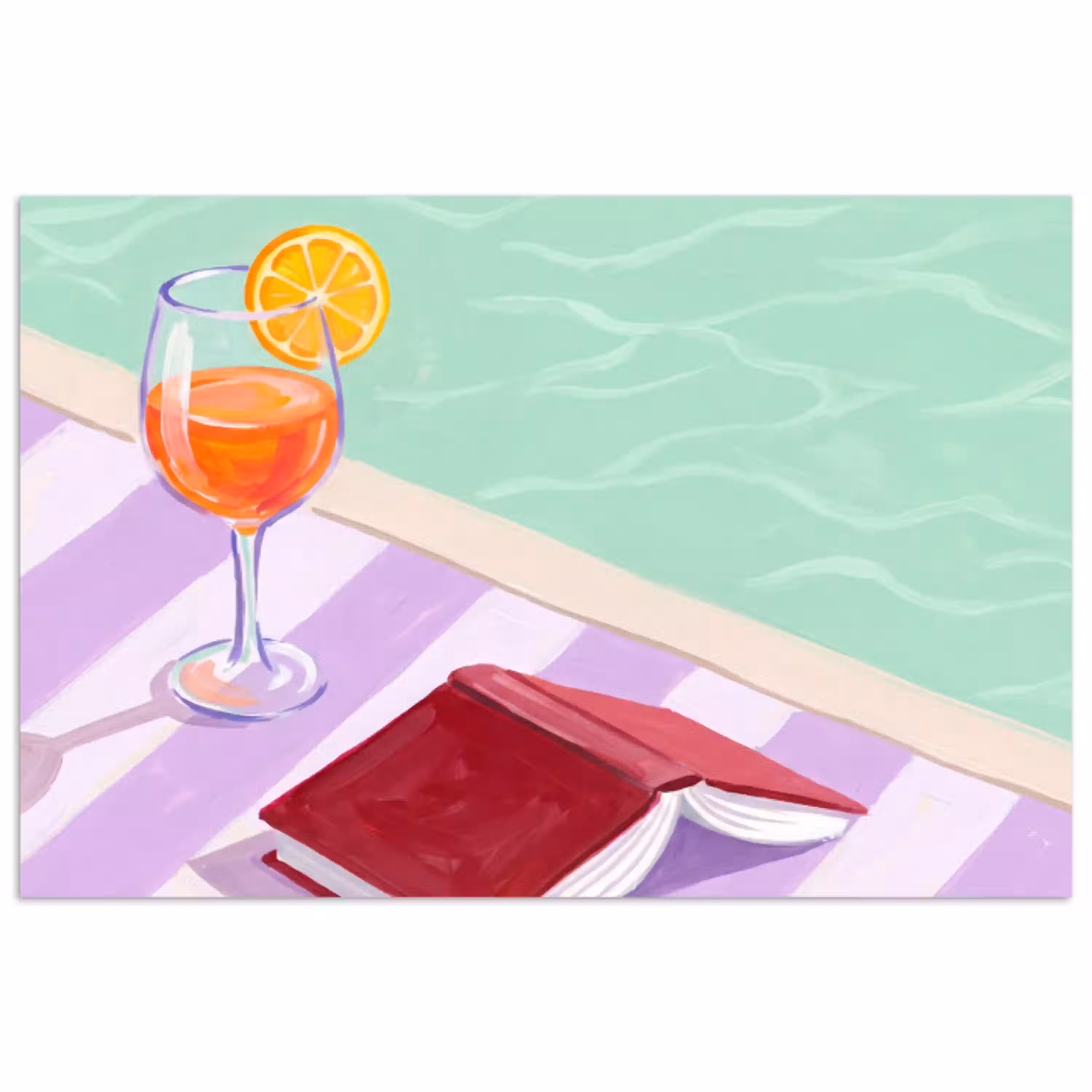 Cocktail - Zwembad - Zomer poster papier klein -3d