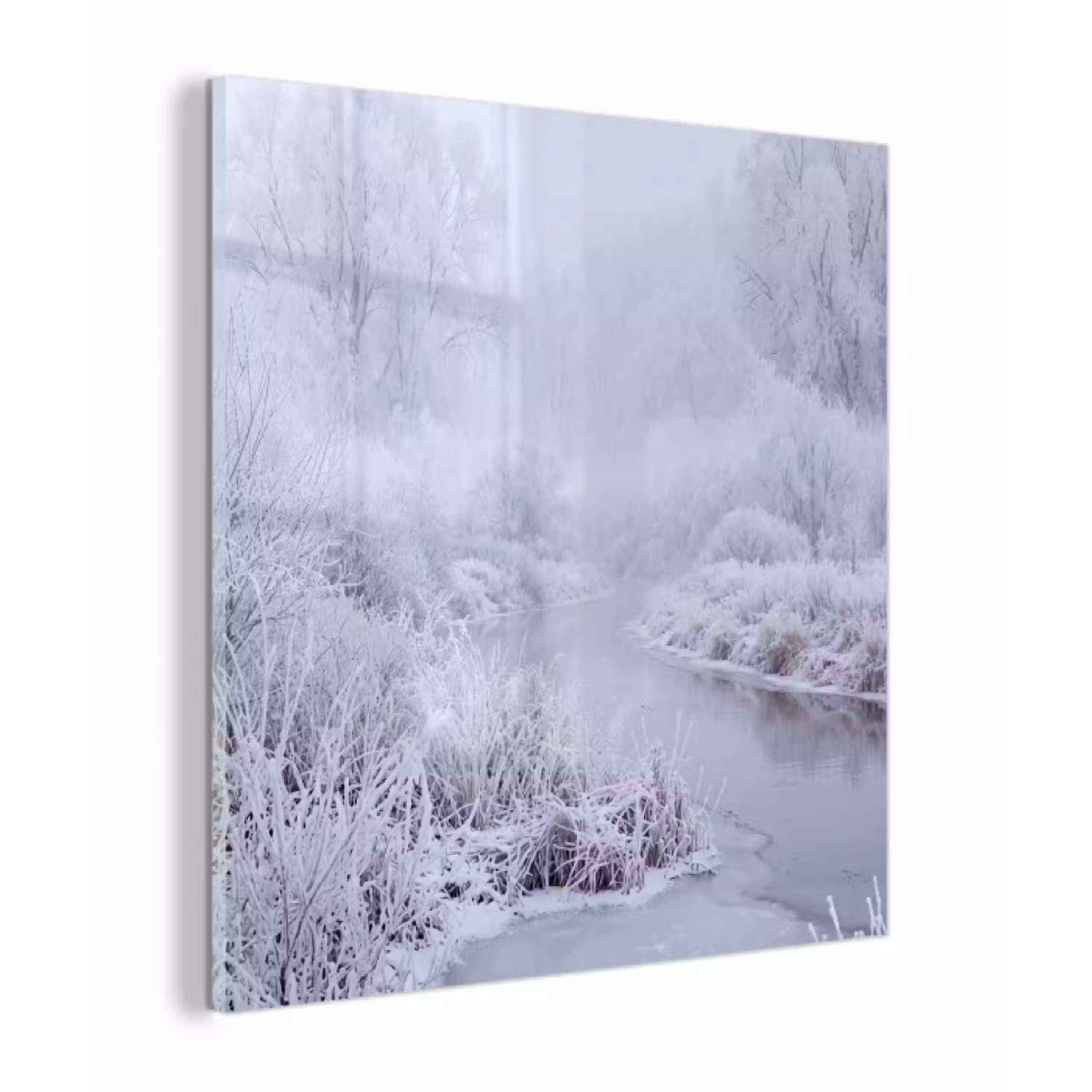 Rivier - Sneeuw - Bos - Winter - Schilderachtig plexiglas 5mm klein -z3d