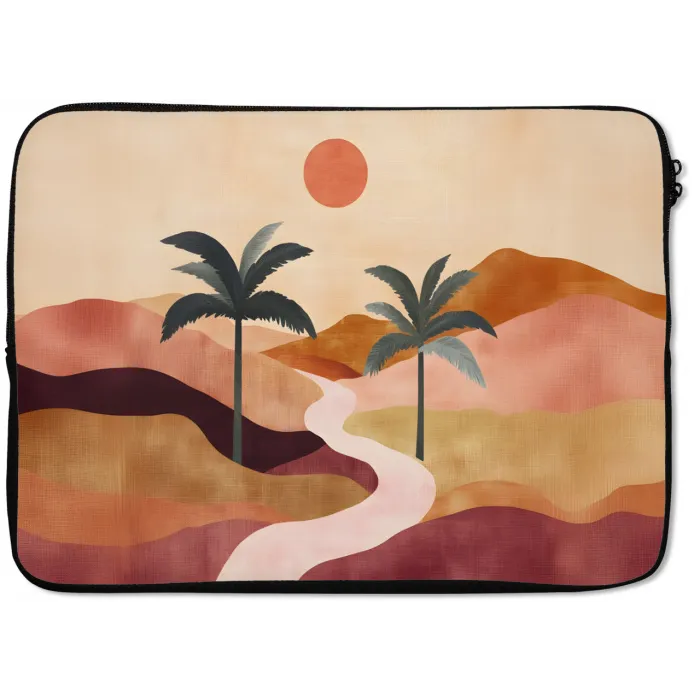 Heuvels - Palmbomen - Abstract laptophoes neopreen klein -zkaufland3dotto