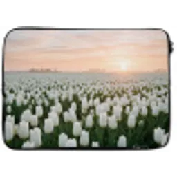 Tulpen - Landschap - Wit laptophoes neopreen klein -zkaufland3dotto