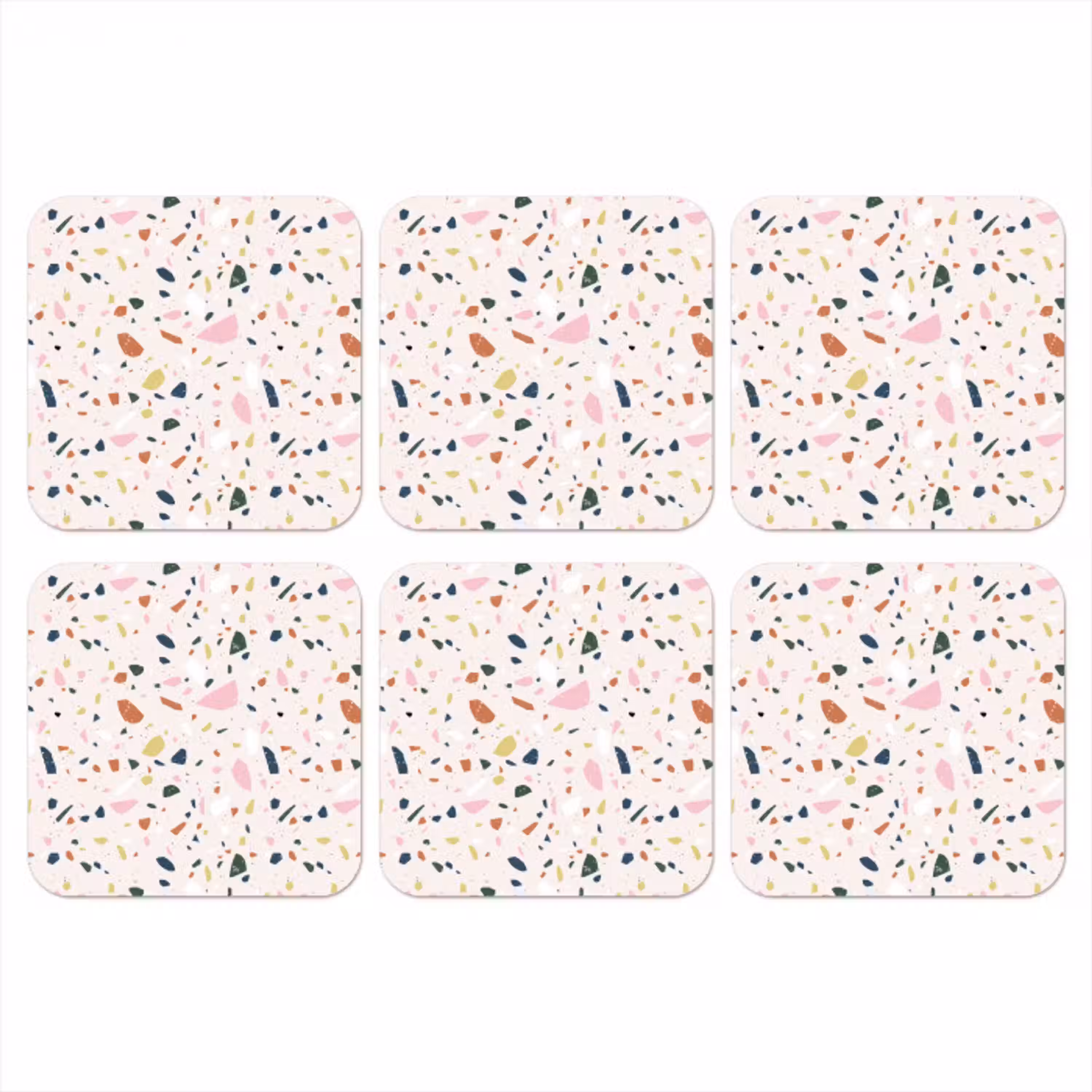 Terrazzo - Patroon - Kleurrijk onderzetter kurk middel 366 -3d