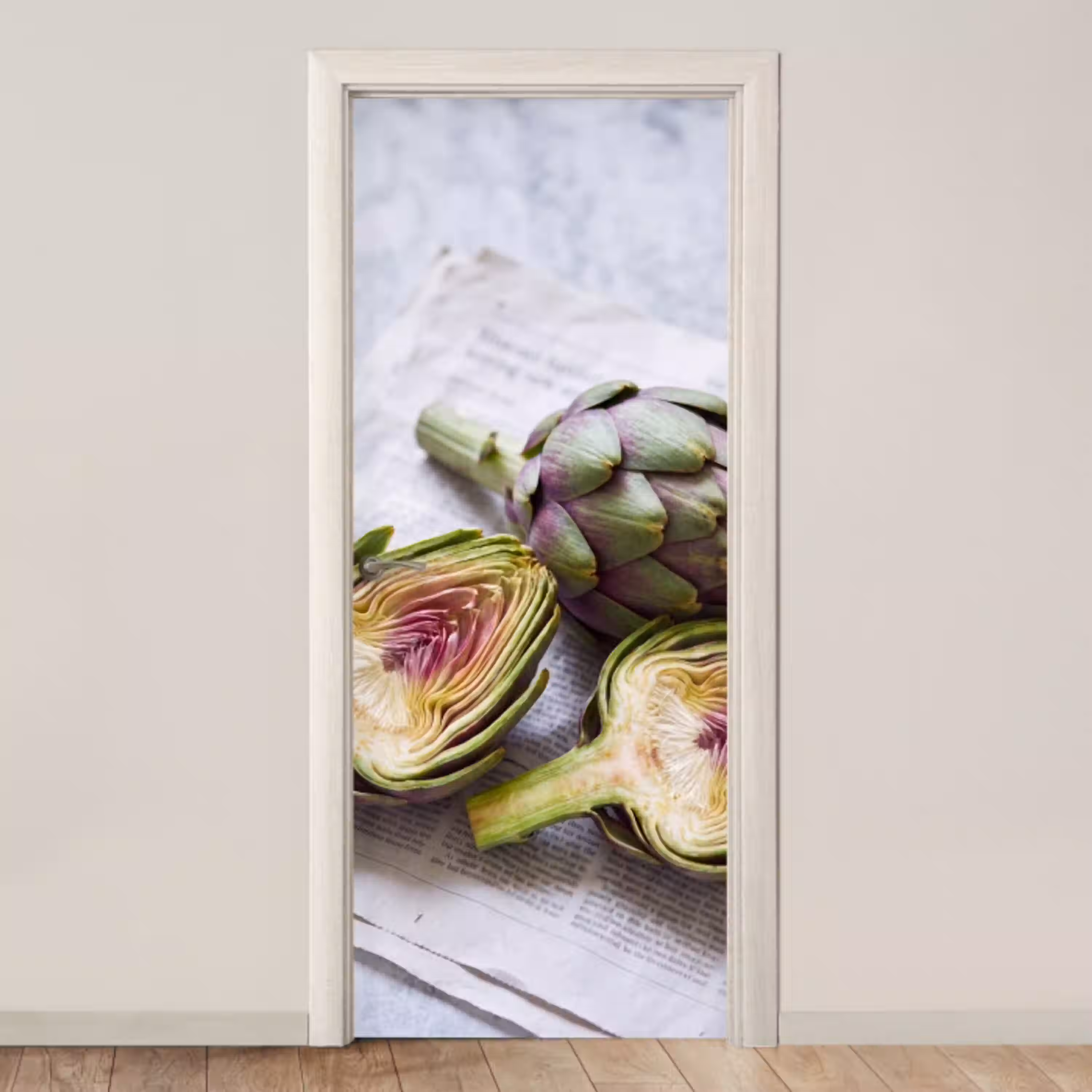 Artisjok - Doorgesneden - Eten deurposter klein -3d_beige