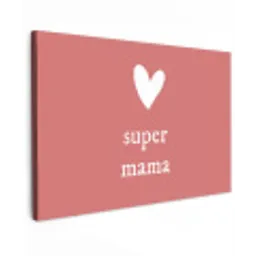 Presentje voor Moederdag super mama roze/wit canvas 2cm klein -z3d
