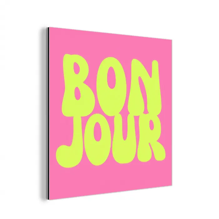 Bonjour - Roze - Fel groen aluminium wit klein -3d