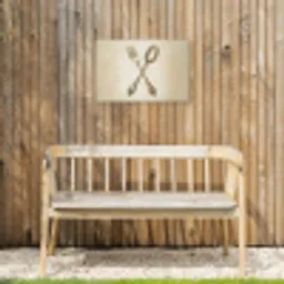 Beige - Vintage - Bestek Tuinposter op houten frame 2 cm dik klein -sfeer4