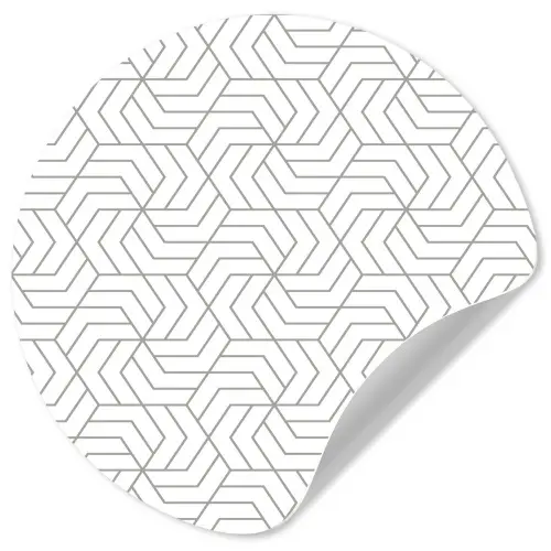 Geometrie - Lijn - Zwart - Wit - Patroon Wandcirkel behangsticker klein 186 -3d