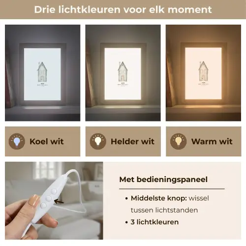 Huisje - Groen - Tekst - Liefdevol Light Box met kabel (Tafellamp) klein -USP_lichtkleurNL