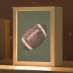 Football - Hout - Sport - Groen Light Box met kabel (Kinderlampje) klein -zzz_3d_website