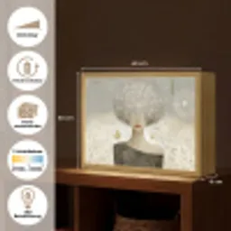 Pluis - Vrouw - Beige Light Box met batterij (Wandlamp) middel -USP_websiteoverzichtDE