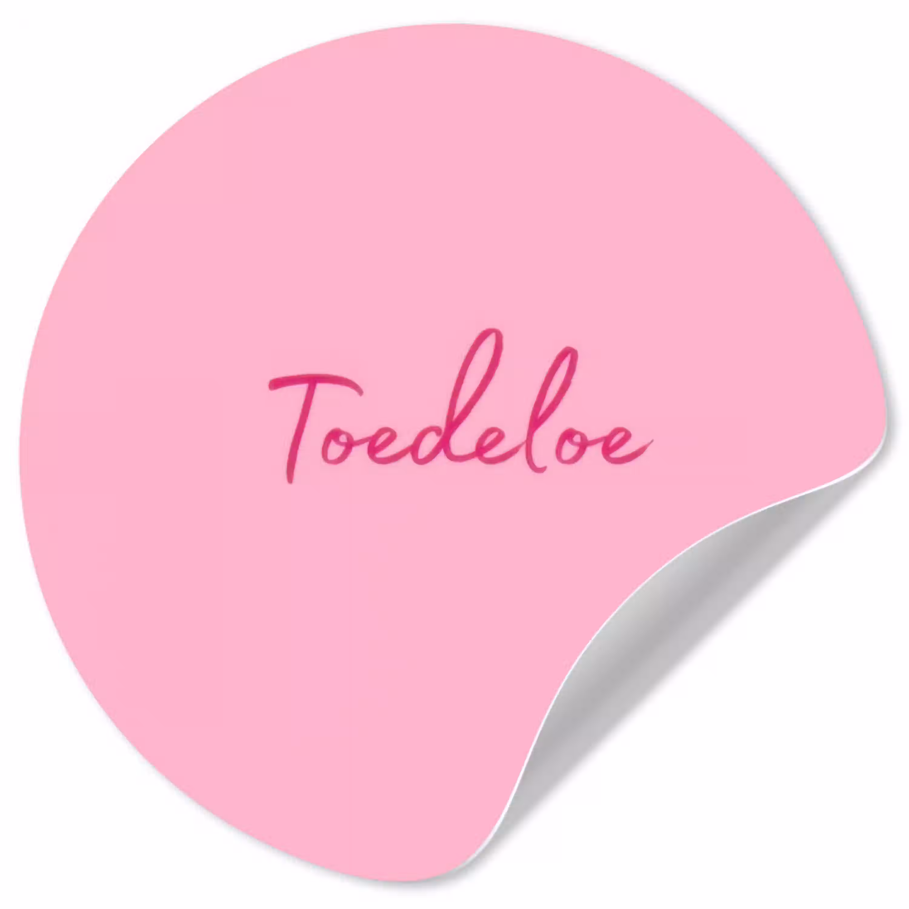 Toedeloe - Roze - Minimalistisch Wandcirkel behangsticker klein -3d