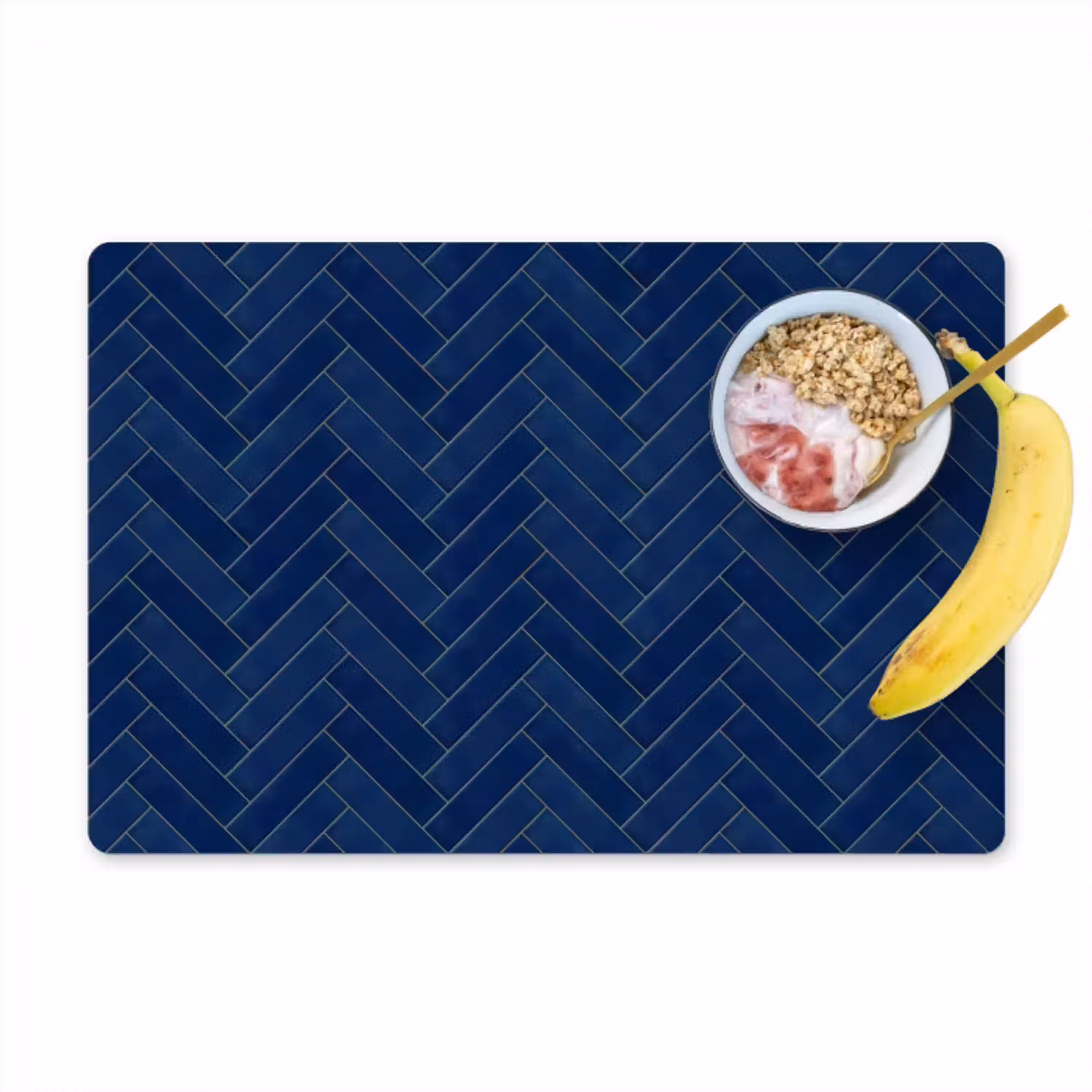 Visgraat - Wandtegel - Donkerblauw - Navy Blue Placemat vinyl groot 368 -zzzproduct_Kitchenyeah-website