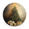 Kerstboom - Cadeaus - Goud Wandcirkel aluminium klein -3d