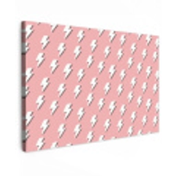 Patroon - Wit - Bliksem - Roze Tuinposter op houten frame 2 cm dik klein 845 -3d