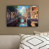 Stad - Gracht - Zon - Fietsen canvas 2cm klein -sfeer3