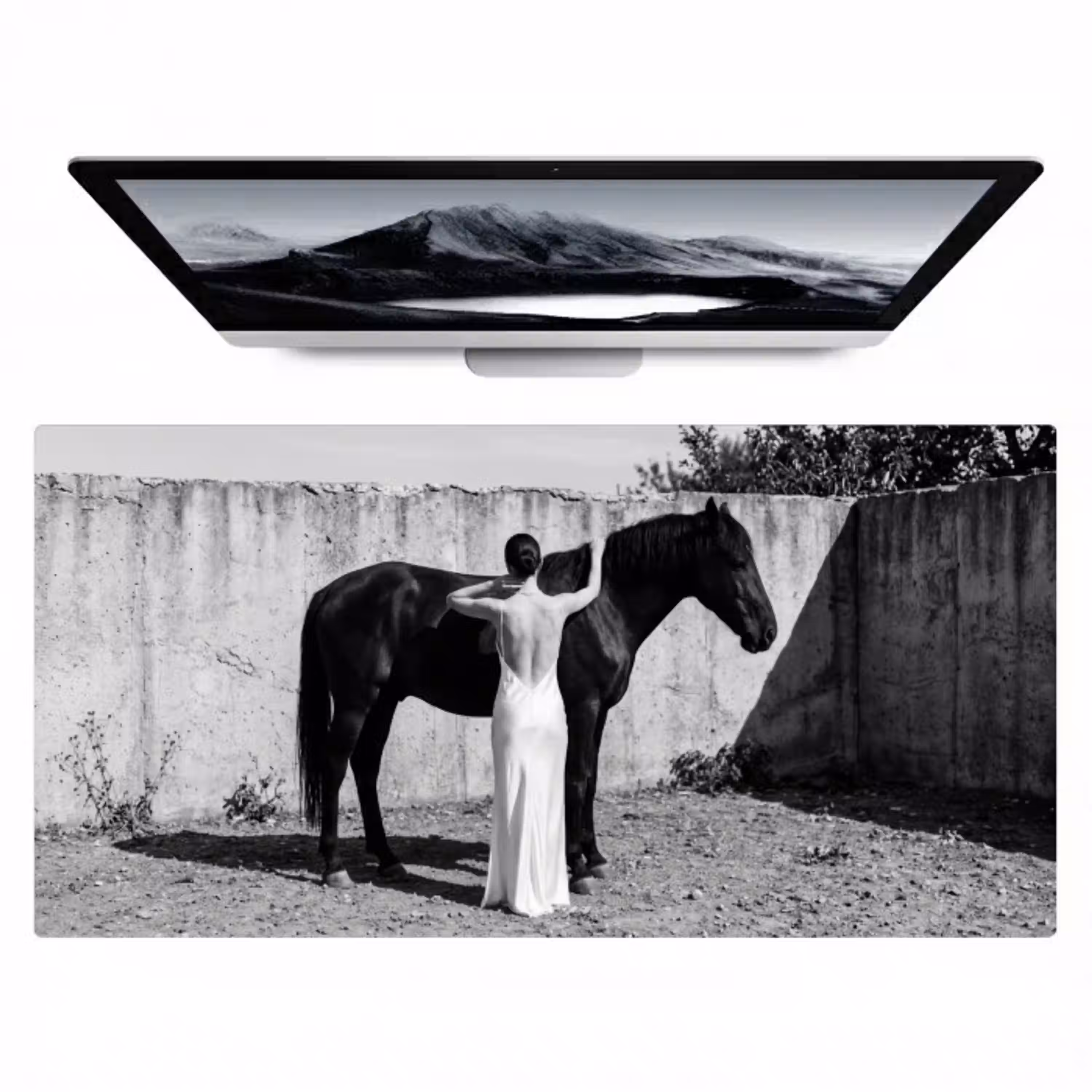 Vrouw - Paard - Artistiek Muismat XXL klein -zzz3d