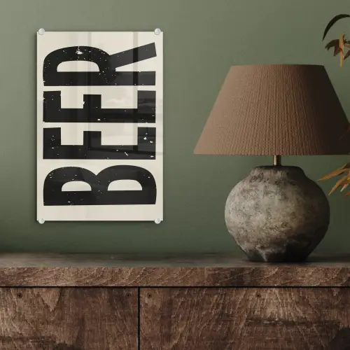 Beer - Vintage - Zwart - Beige plexiglas 5mm klein -sfeer3