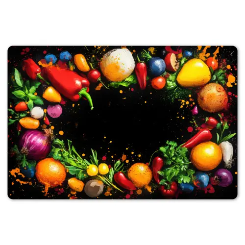 Groente - Graffiti - Kleurrijk - Koken - Abstract Placemat vinyl groot -zzsfeer1_Kitchenyeah-website