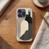Grafisch gebogen motief - Beige Telefoonhoesje iPhone 17 Pro klein -sfeer1