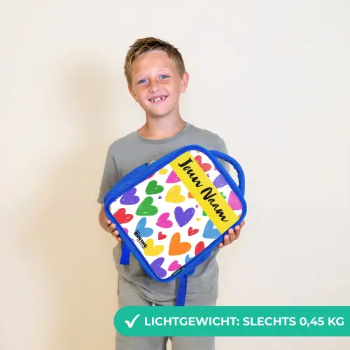 Hartjes - Patroon - Kleurrijk Kinderrugzak - Blauw middel -sfeer1_NL