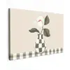 Vaas - Geruit - Groen - Bloem canvas 2cm klein -z3d