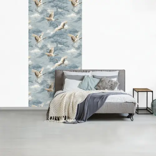 Wolken - Kraanvogels - Blauw fotobehang vinyl groot 64 -slaapkamer