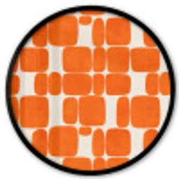 Patroon - Retro - Oranje Fotolijst rond zonder passe partout klein 856 -3d